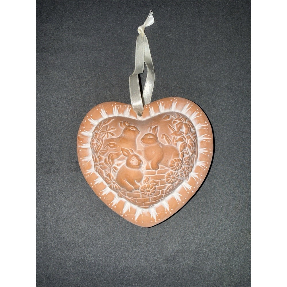 KEYPOINT Pottery Rabbits Terra Cotta Potpourri Fragrance Heart Bunnies Vtg g51a